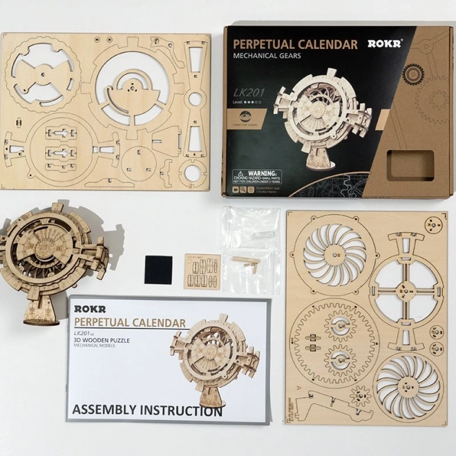 Wooden 3D Mechanical Calendar Puzzle