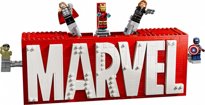 Lego Marvel Logo Set with Avengers Minifigures