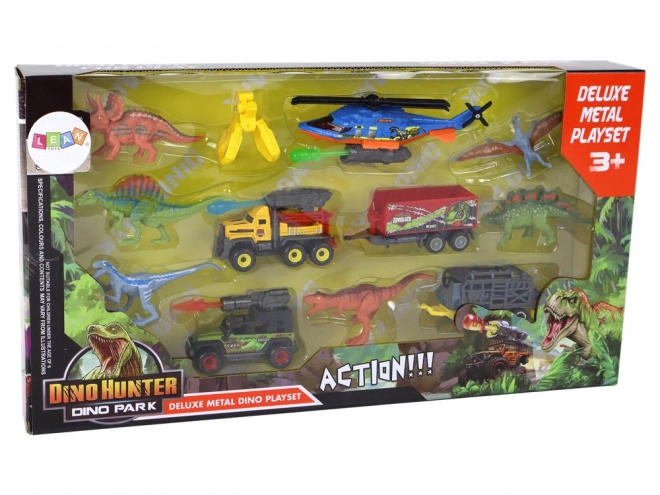 Dinosaur Adventure Vehicle Set with Helicopter