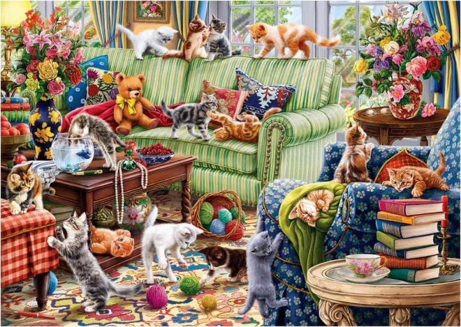 Kittens in the Living Room Puzzle 1500 Pieces