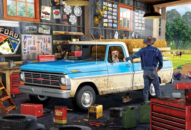 Pickup Truck 550 Piece Puzzle in Tin Box