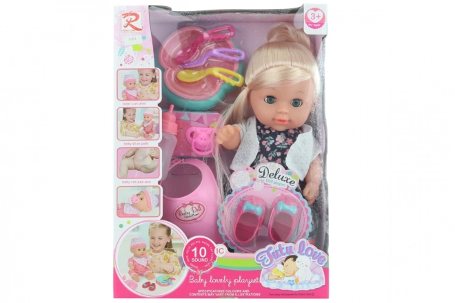 Sound and Crying Baby Doll with Accessories