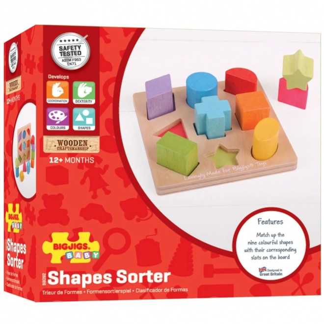 Bigjigs Baby Wooden Blocks - Shapes and Colors