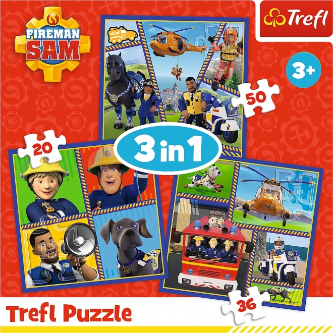 Fireman Sam's Day Puzzle Set 3-in-1