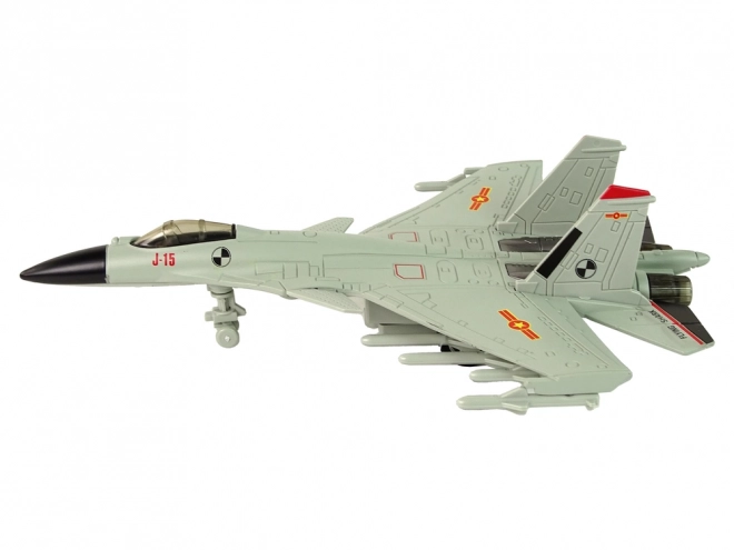 Friction-Powered Fighter Jet Gray 1:72 Scale