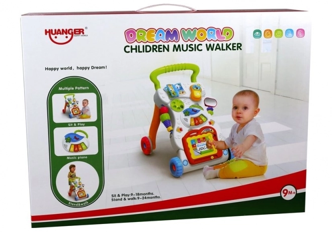 Multifunctional Baby Walker with Phone and Piano