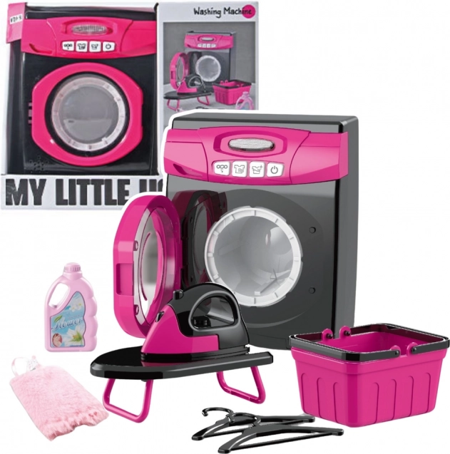Set interattivo di elettrodomestici per bambini lavatrice con luci e suoni rosa-nero