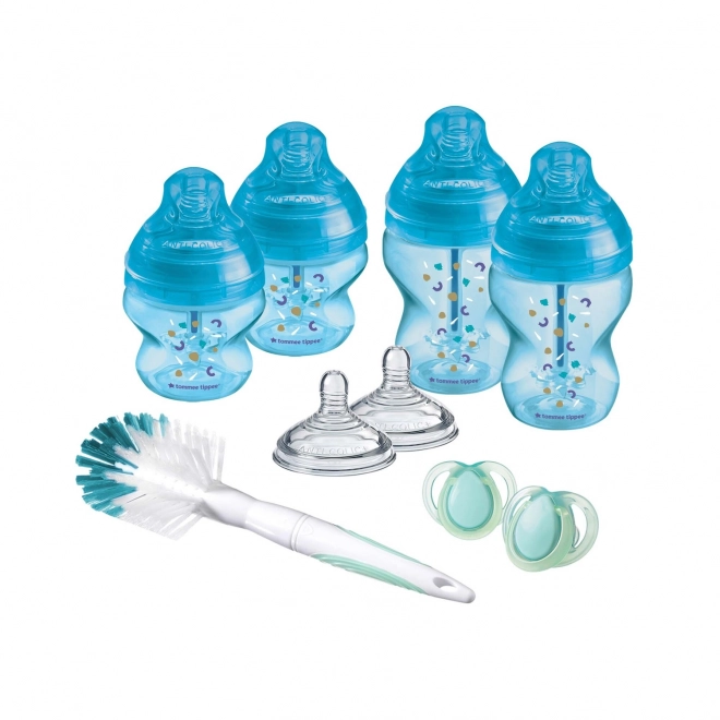 Anti-Colic Newborn Bottle Set Mixed Sizes 9pcs Blue