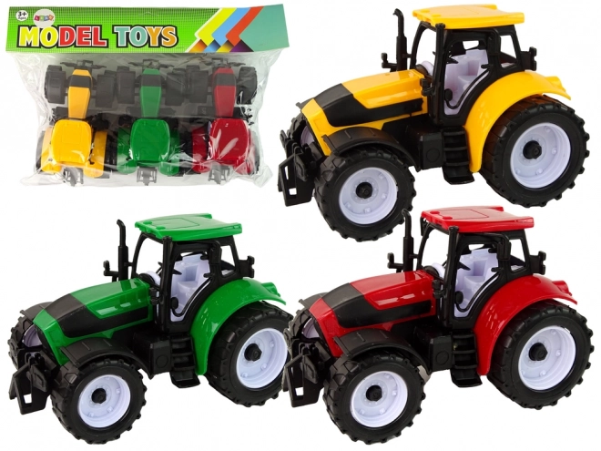 Colorful Farm Tractor Set - 3 Pieces