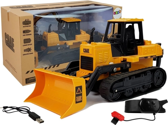 RC buldožer s gusjenicama, upravljanje gestama ruke 2,4 GHz 1:28