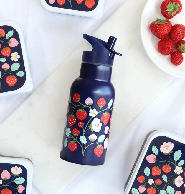 Stainless Steel Bottle with Strawberries Design - 350ml