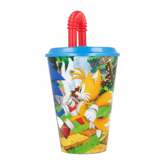 Children's Water Cup with Straw Sonic the Hedgehog