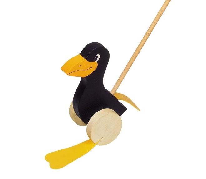 Wooden Raven Toy on a Stick