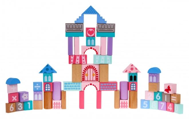 Wooden Princess Castle Building Blocks Set with Shape Sorter