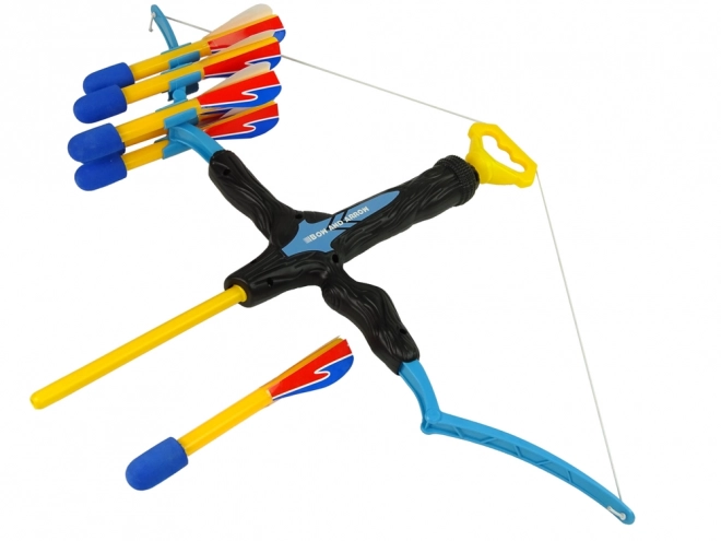 Kids' Blue and Black Archery Bow with 6 Arrows