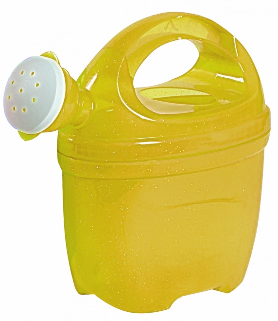 Transparent Watering Can With Glitter - Yellow