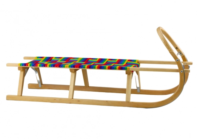 Wooden Double Sledge with Fabric Seat