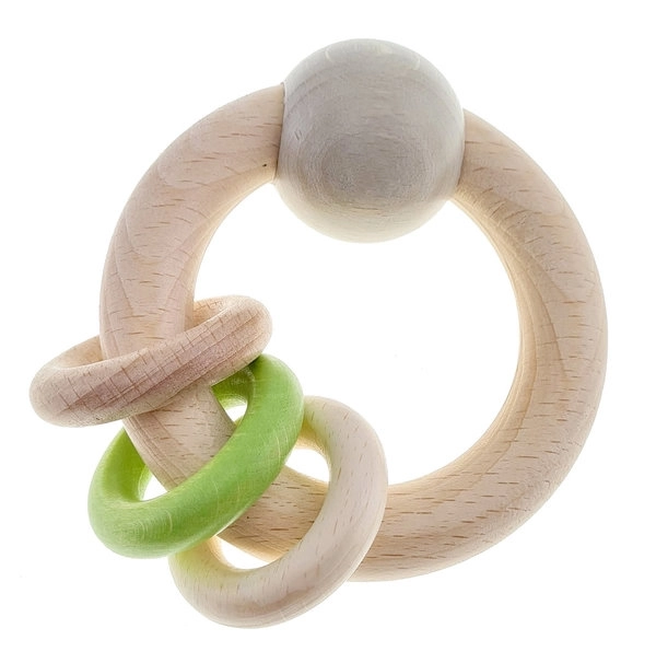 Wooden Baby Rattle with Rings