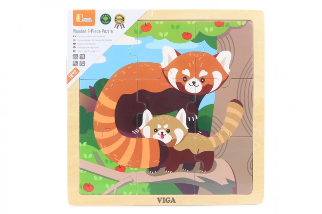 Wooden Puzzle with Red Panda Image