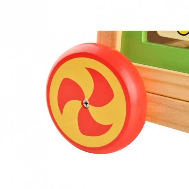 Wooden Push Walker and Educational Cube for Kids