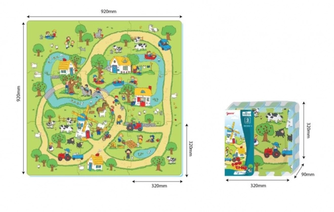 Farm Life Play Mat with 9 EVA Foam Puzzle Pieces