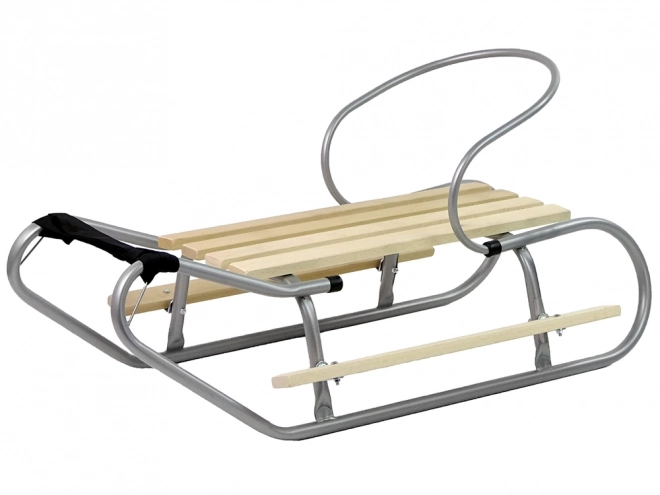 Metal sleds with backrest silver