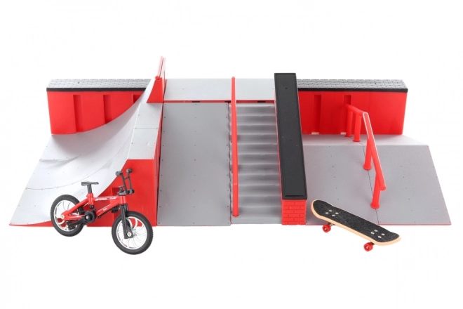 Skatepark Set with Skateboard and Bike