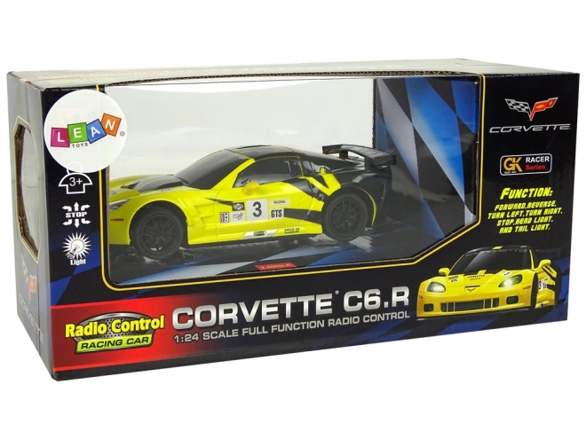 Remote Control Corvette C6.R Toy Car - Yellow