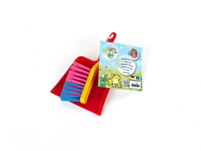 Colored Plastic Dustpan and Brush Set