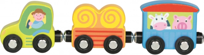 Goki Wooden Tractor with Trailers Pepé