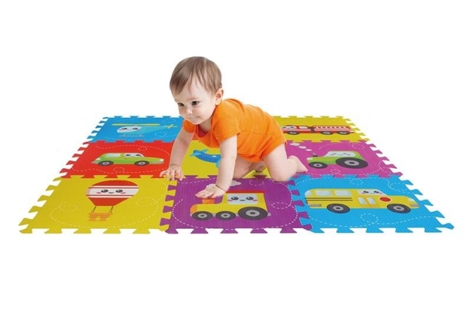 Foam Play Mat for Children with Vehicle Puzzle Design