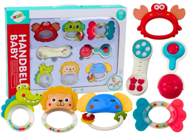 Animal Rattle and Teether Toy Set for Babies - 8 Pieces