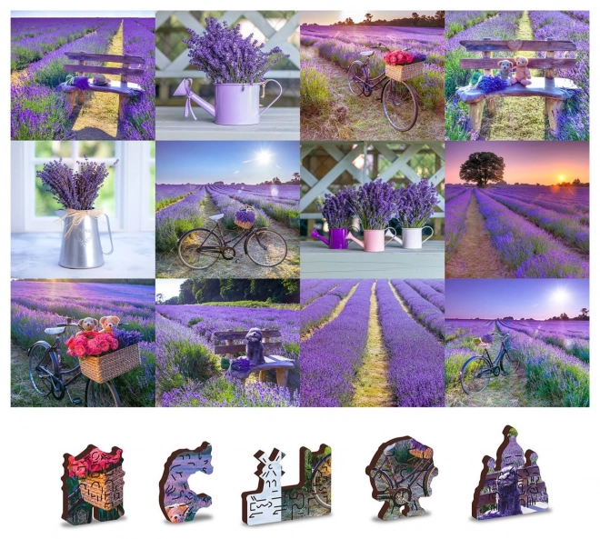 Wooden Puzzle Lavender France 2-in-1 Eco-friendly