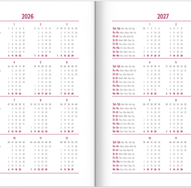 Wekelijkse agenda Notique Aprint 2026 blauw