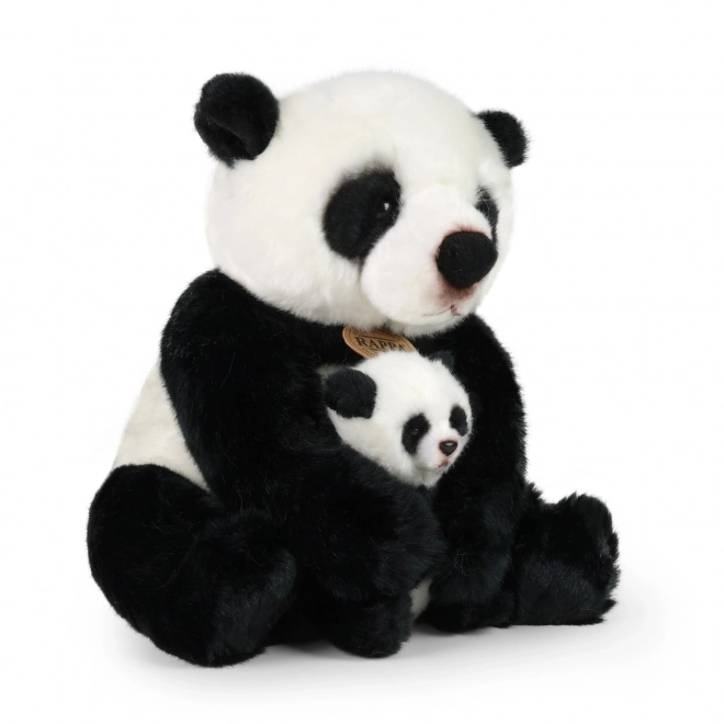 Panda plüssfigura kicsinyével 27 cm ECO-FRIENDLY