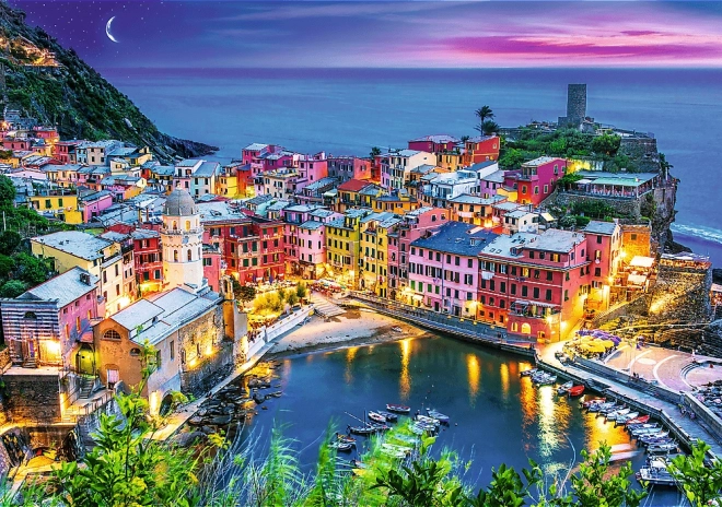 Trefl 2-in-1 Puzzle Set Vernazza Liguria Italy 1000 Pieces with Glue