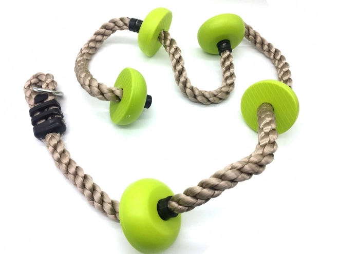 Children's Climbing Rope with Discs Green