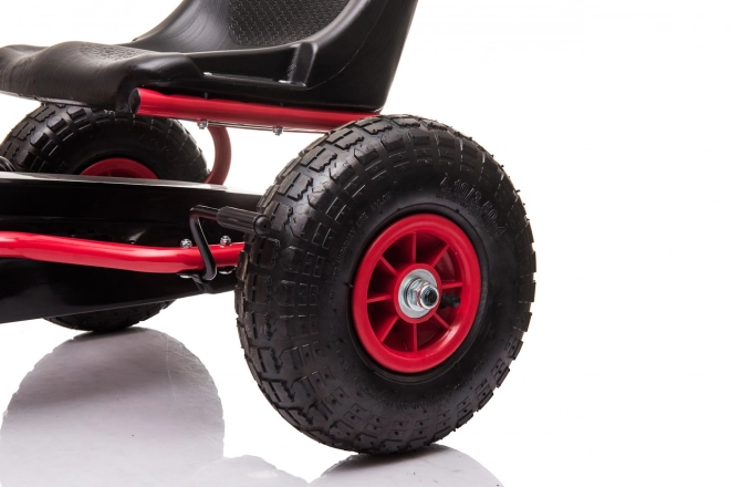 Pedal Go-Kart AIR Red for Kids with Hand Brake and Adjustable Seat