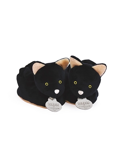 Doudou Black Cat Baby Booties Gift Set