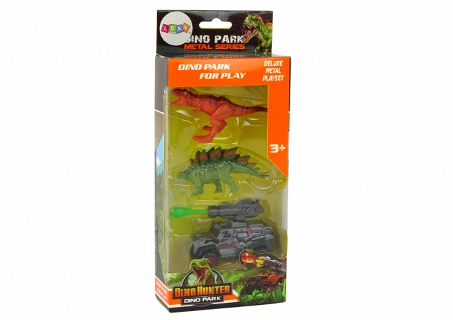 Dinosaur Toy Set with Car and Rocket