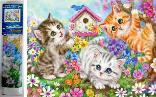 Diamond Mosaic - Three Cheerful Cats