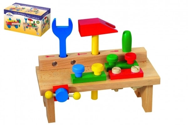 Wooden Workbench with Tools for Kids