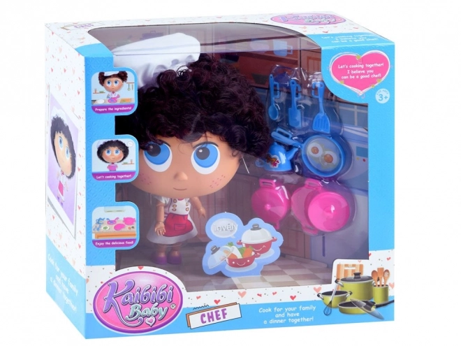 Chef Doll with Cooking Accessories – blue