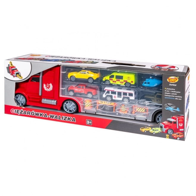 Truck Shape Carry Case with Toy Cars