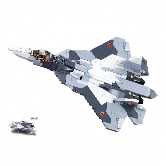 Sluban Model Bricks Su-57 Jet Fighter 2 in 1