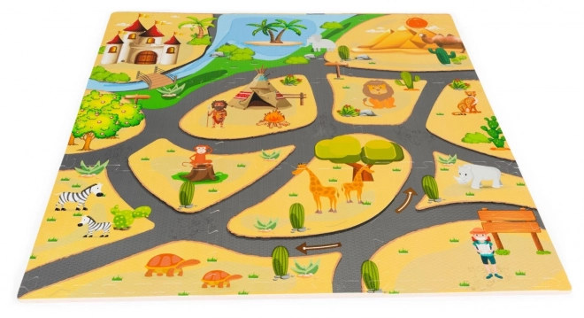 Foam Mat Puzzle with Safari Motif