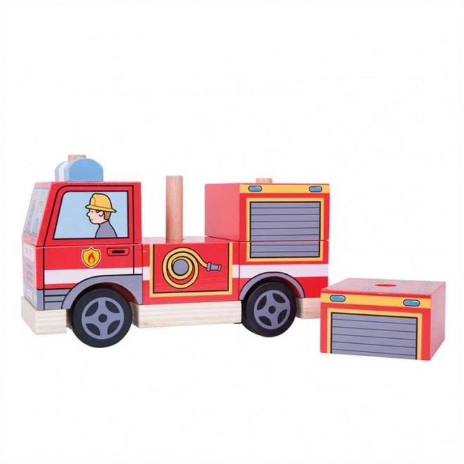 Wooden Stacking Fire Engine Toy