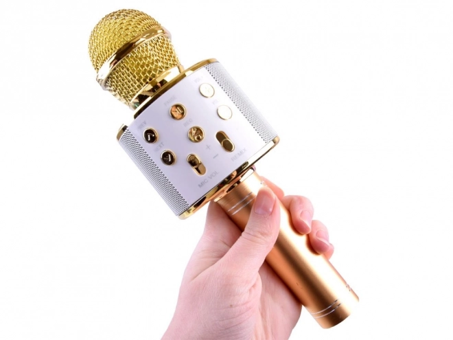 Wireless Karaoke Microphone Speaker – Gold