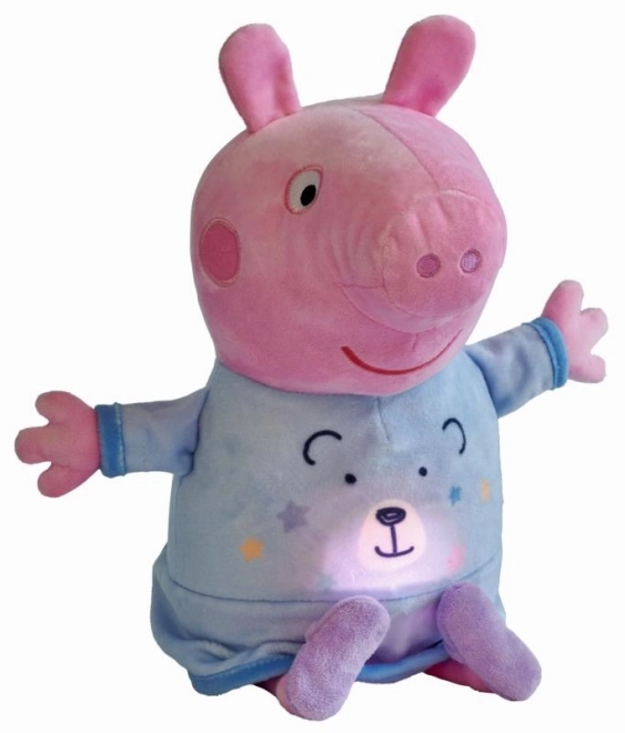 Peppa Pig 2-in-1 Plush Sleep Aid with Music and Light, Blue, 25 cm