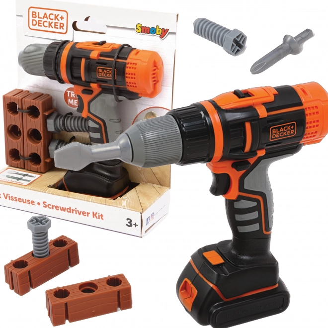 Perceuse-visseuse électronique sans fil SMOBY BLACK+DECKER avec brique